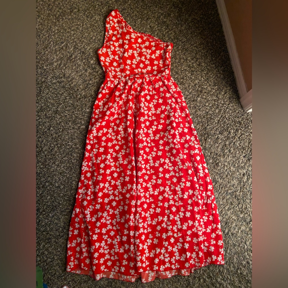 EUC Shein floral one shoulder midi dress, size M